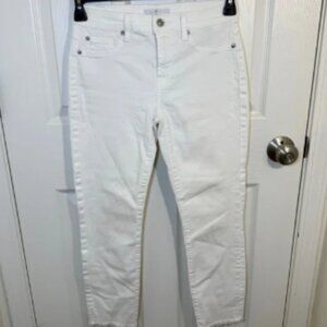 7 for all mankind white Roxanne ankle jeans with raw hem